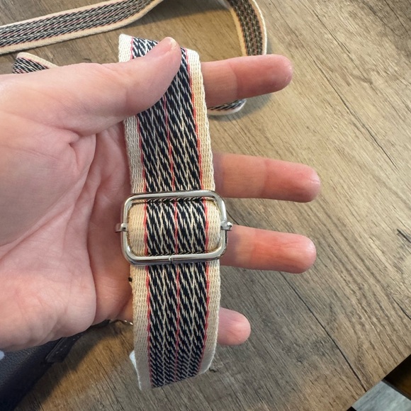 Thirty One Blue Crossbody Bag with Striped Strap - Picture 2 of 7